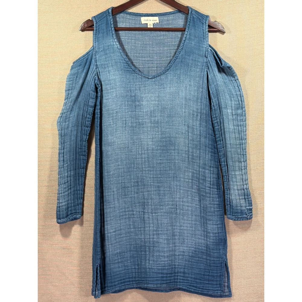 Cloth & Stone Athropologie Chambray‎ Cold Shoulder Double Gauze Cotton XS